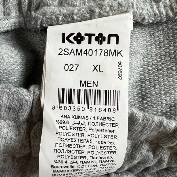 Koton Shorts Womens XL  Gray Stretch Adjustable Waist Soft Comfort Active NWOT - Picture 6 of 6